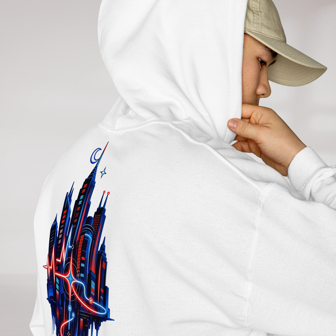 Pulse Wanderer Hoodie Rot ver. – Farbe Weiß – Ansicht 5