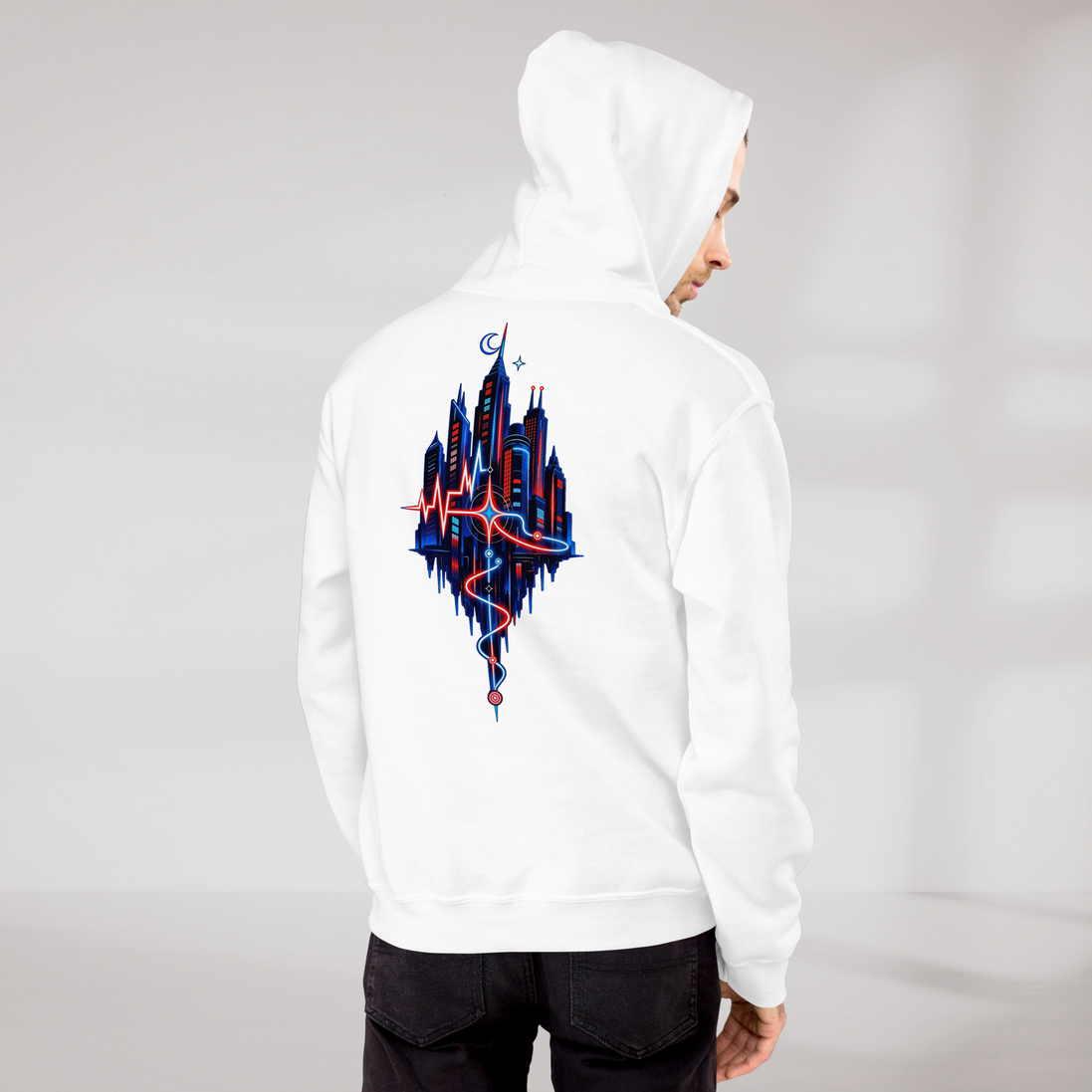 Pulse Wanderer Hoodie Rot ver. – Farbe Weiß – Ansicht 9