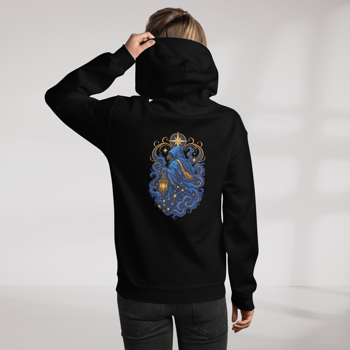 Star Wanderer Hoodie Blau ver. – Farbe Schwarz – Ansicht 10