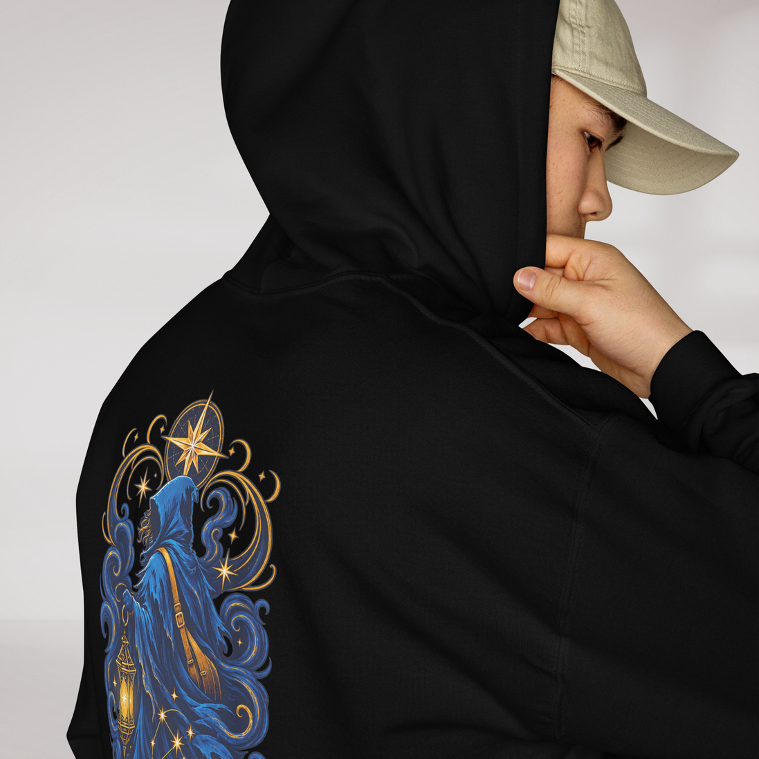 Star Wanderer Hoodie Blau ver. – Farbe Schwarz – Ansicht 6