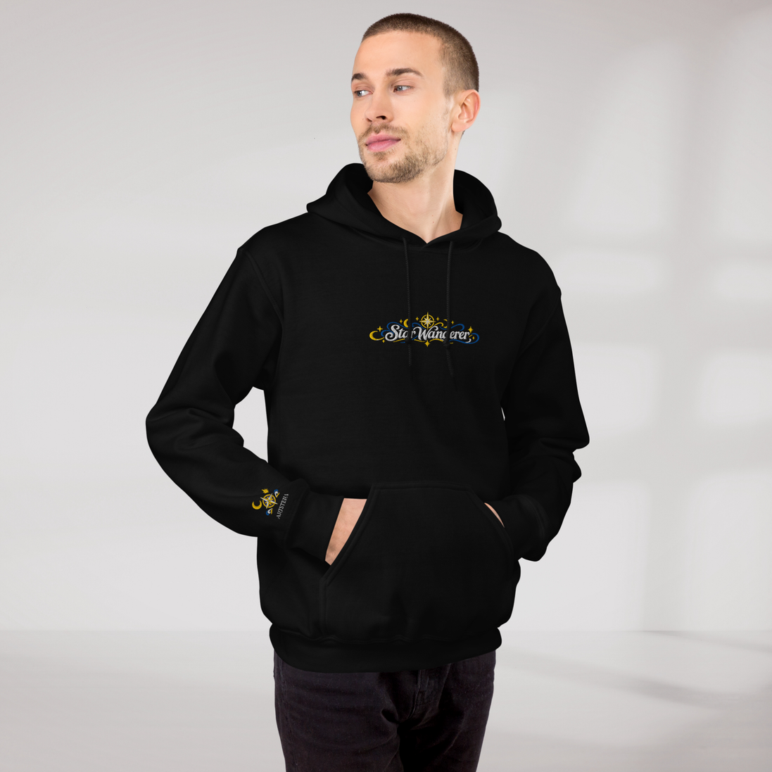 Star Wanderer Hoodie Blau ver. – Farbe Schwarz – Ansicht 7