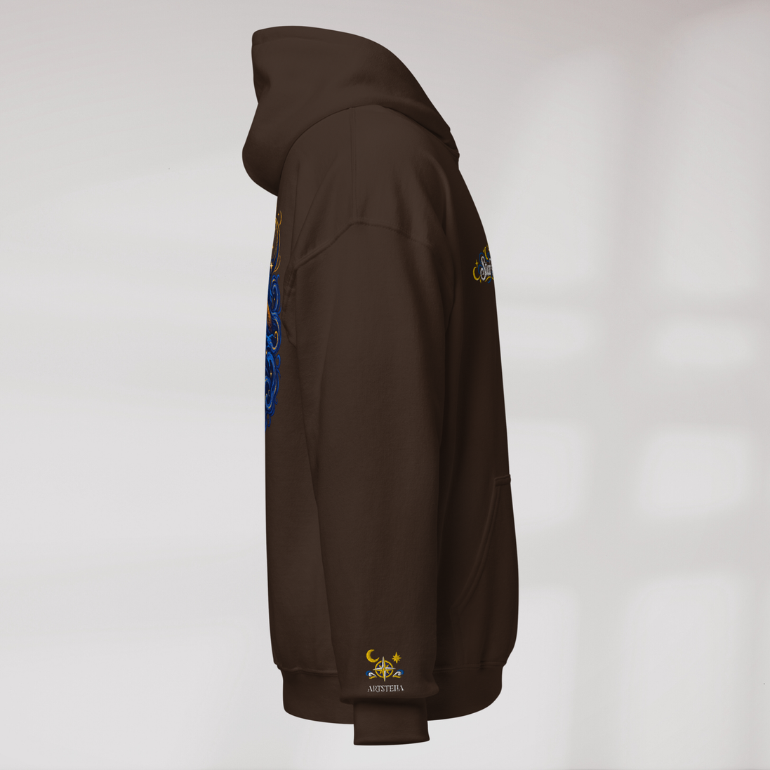 Star Wanderer Hoodie Blau ver. – Farbe Dunkle Schokolade – Ansicht 2