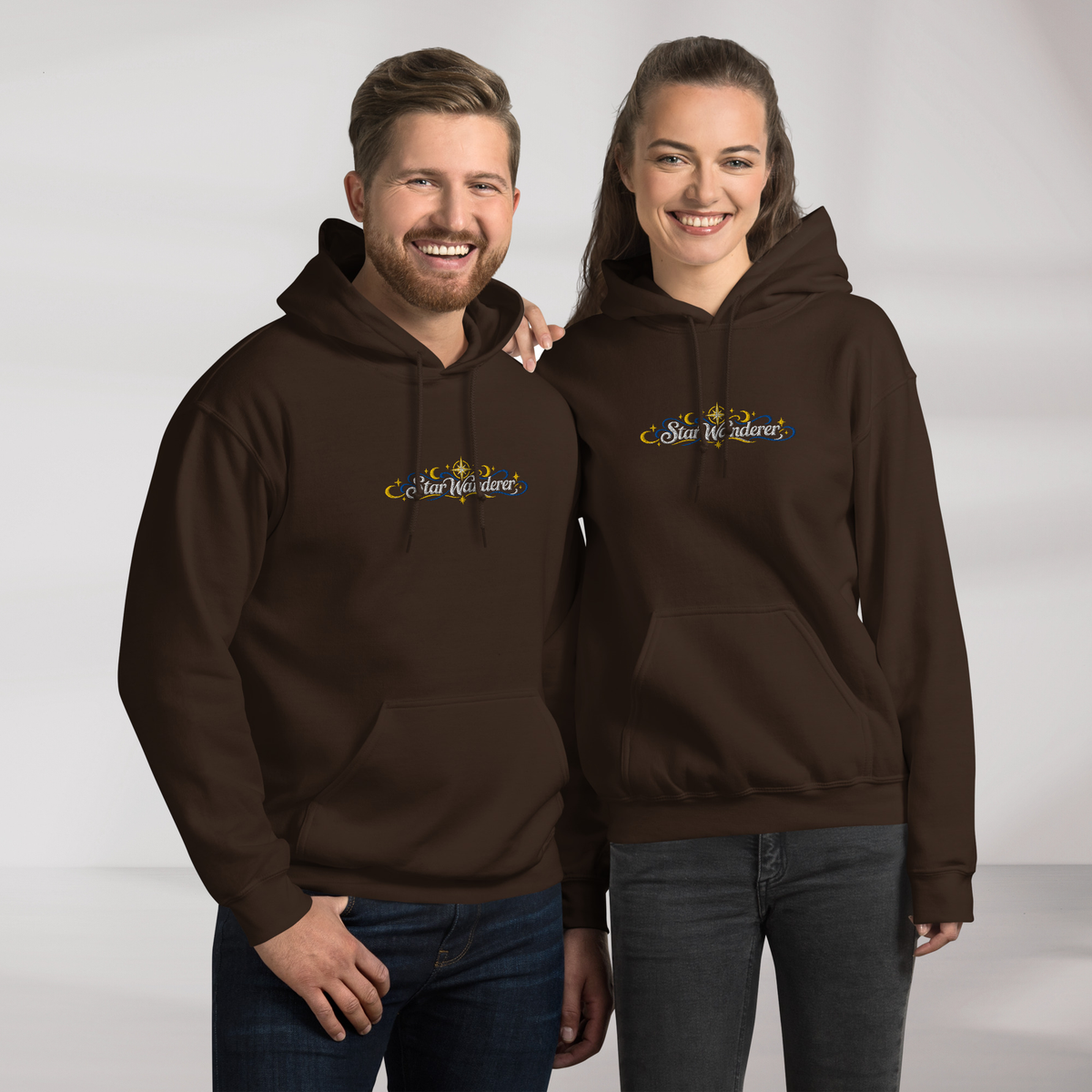 Star Wanderer Hoodie Blau ver. – Farbe Dunkle Schokolade – Ansicht 7