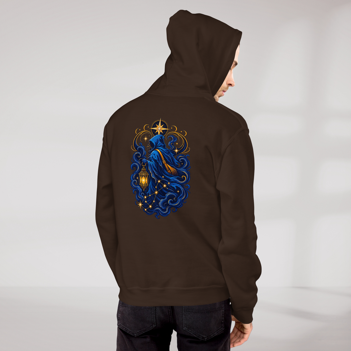 Star Wanderer Hoodie Blau ver. – Farbe Dunkle Schokolade – Ansicht 9