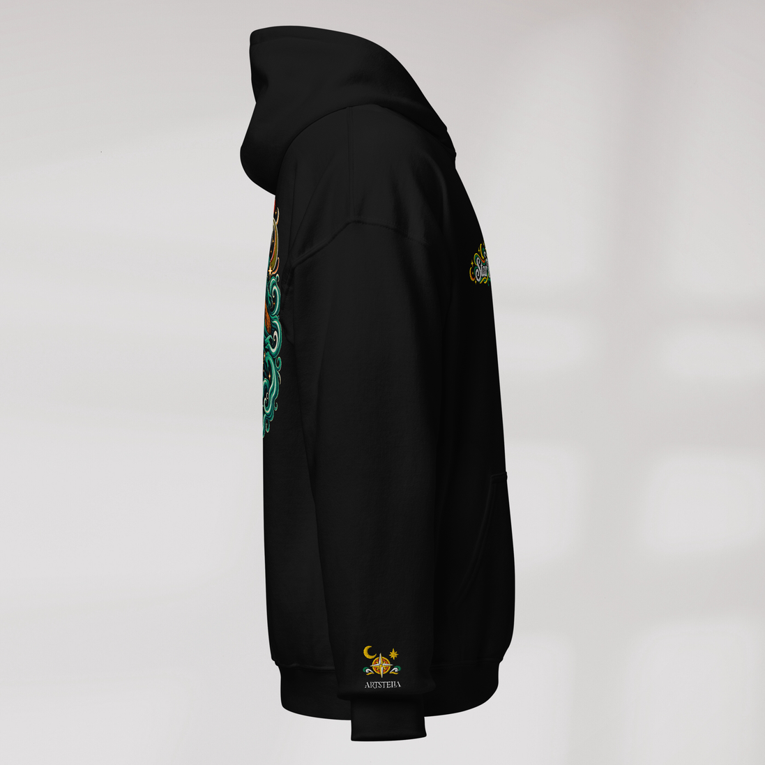 Star Wanderer Hoodie Retro – Farbe Schwarz – Ansicht 2