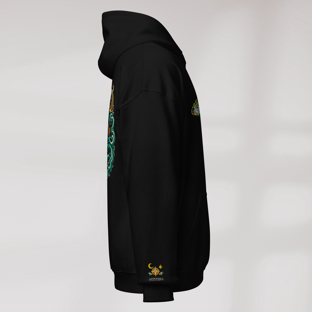 Star Wanderer Hoodie Retro – Farbe Schwarz – Ansicht 2