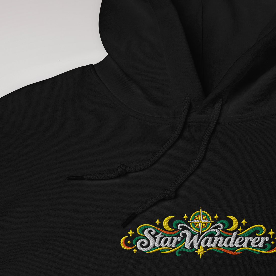 Star Wanderer Hoodie Retro – Farbe Schwarz – Ansicht 3