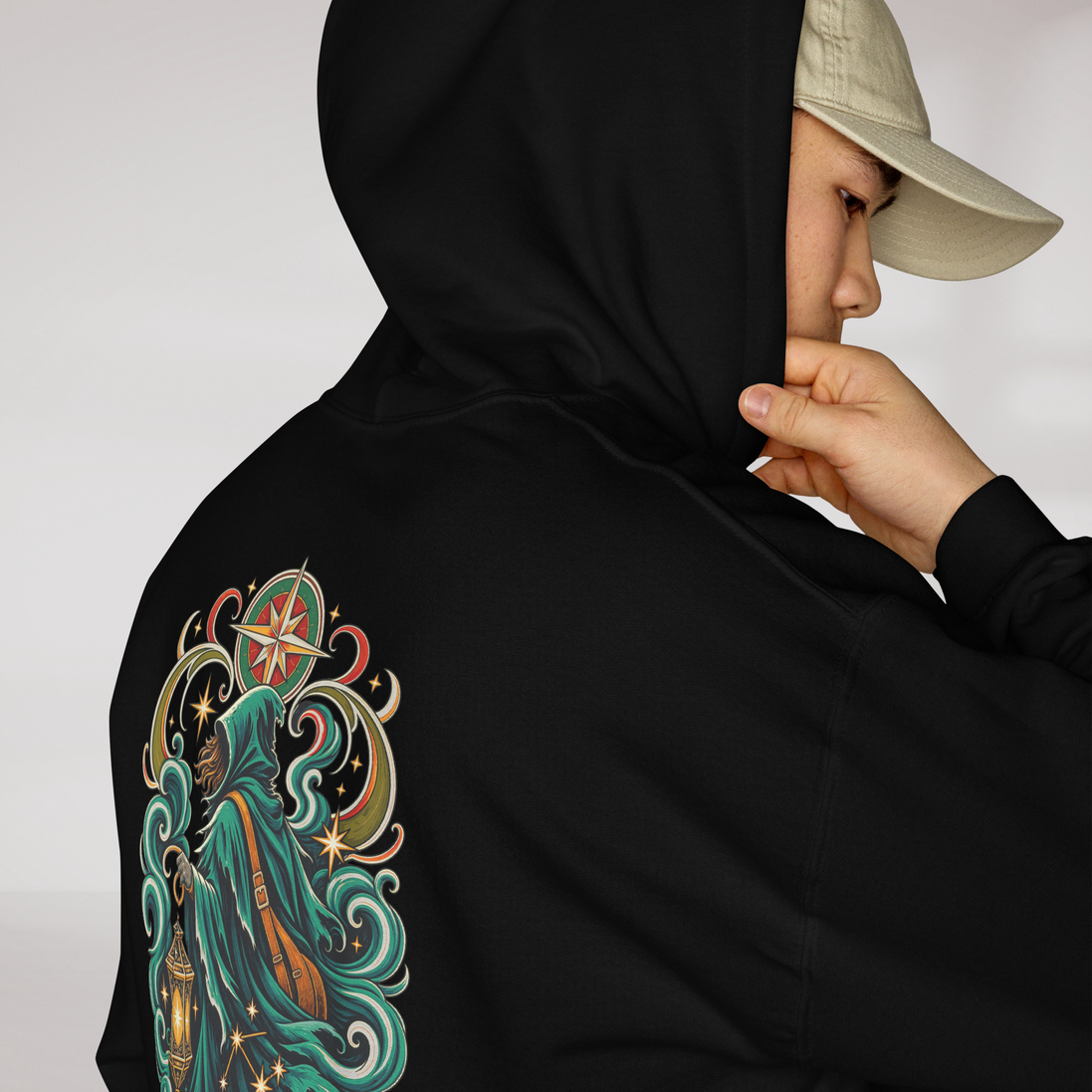 Star Wanderer Hoodie Retro – Farbe Schwarz – Ansicht 6