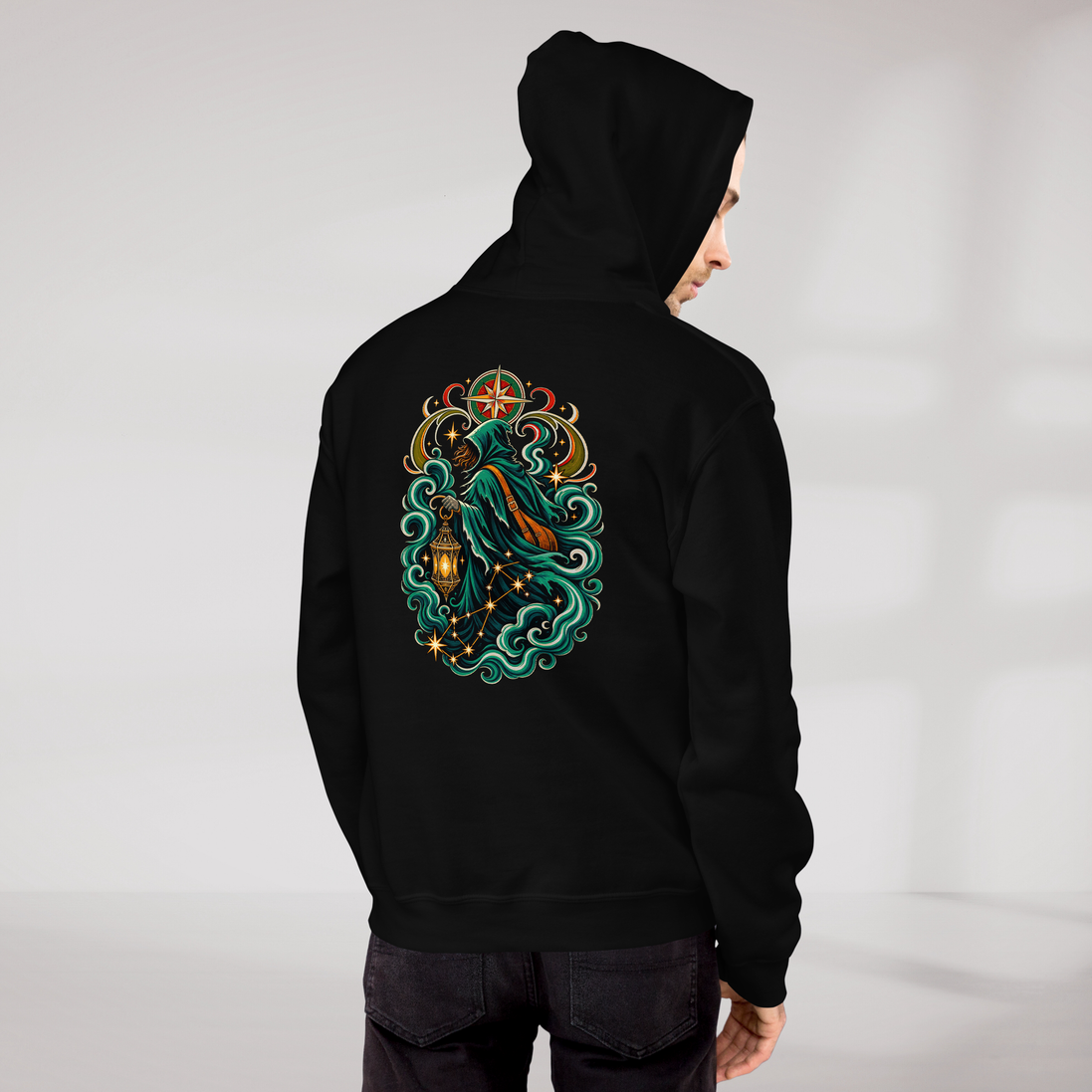 Star Wanderer Hoodie Retro – Farbe Schwarz – Ansicht 9