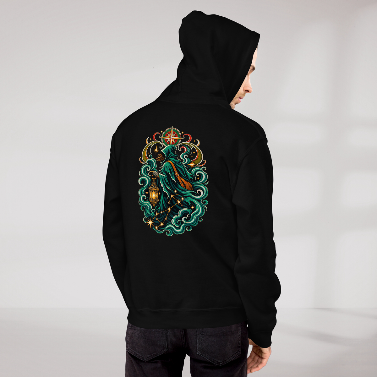 Star Wanderer Hoodie Retro – Farbe Schwarz – Ansicht 9