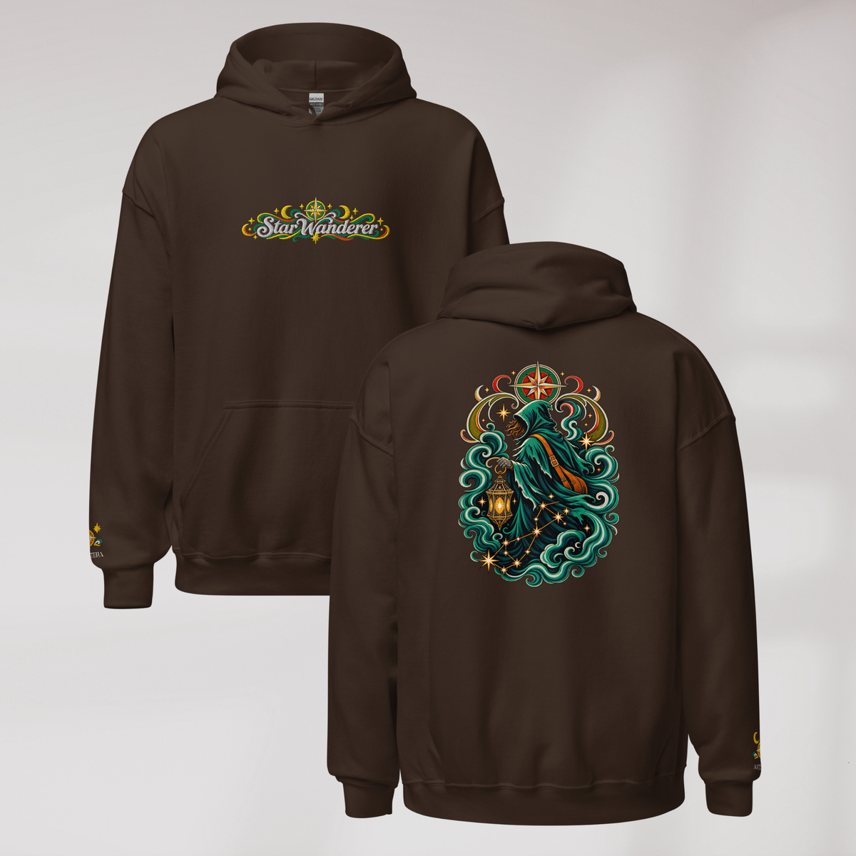 Star Wanderer Hoodie Retro – Farbe Dunkle Schokolade – Ansicht 1