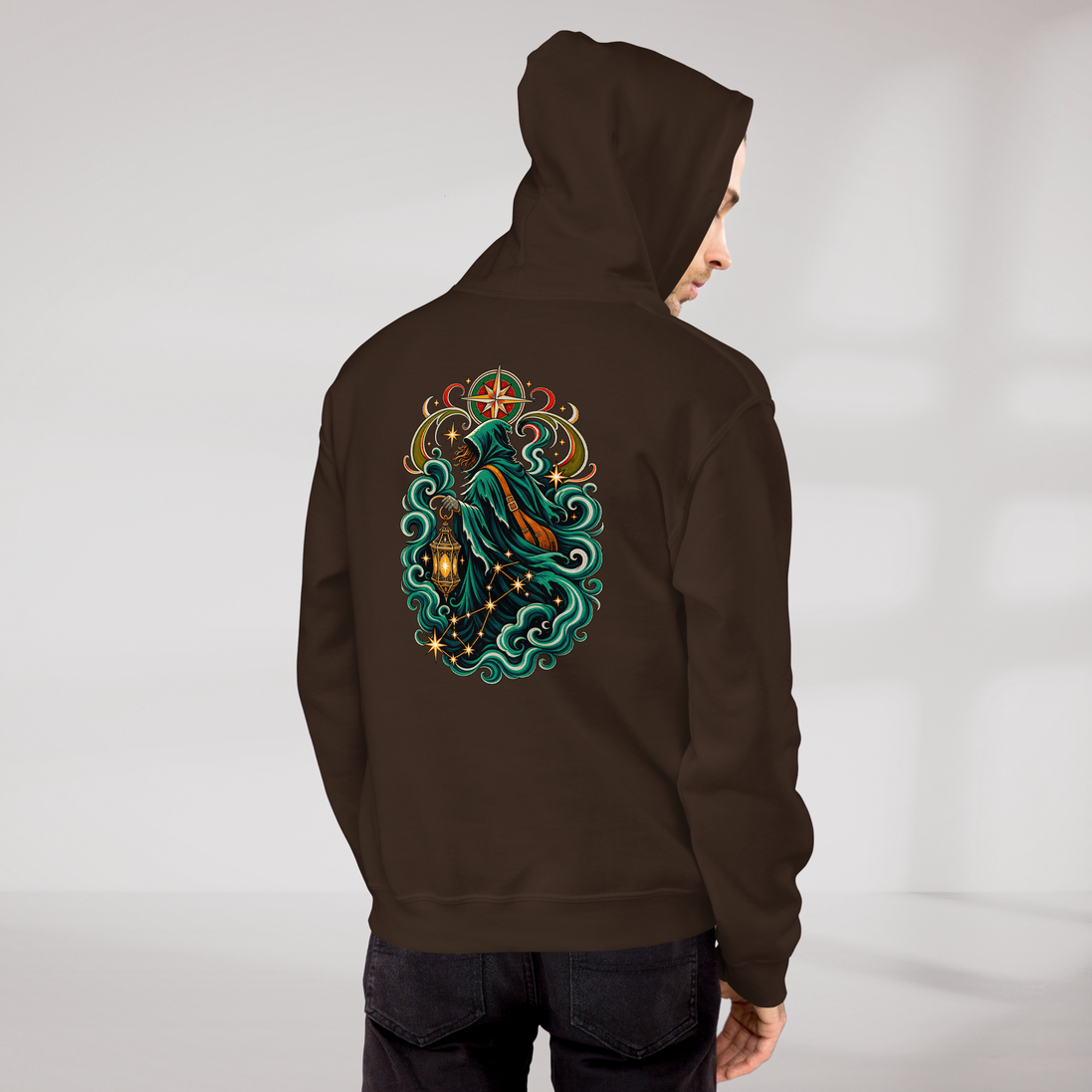 Star Wanderer Hoodie Retro – Farbe Dunkle Schokolade – Ansicht 9