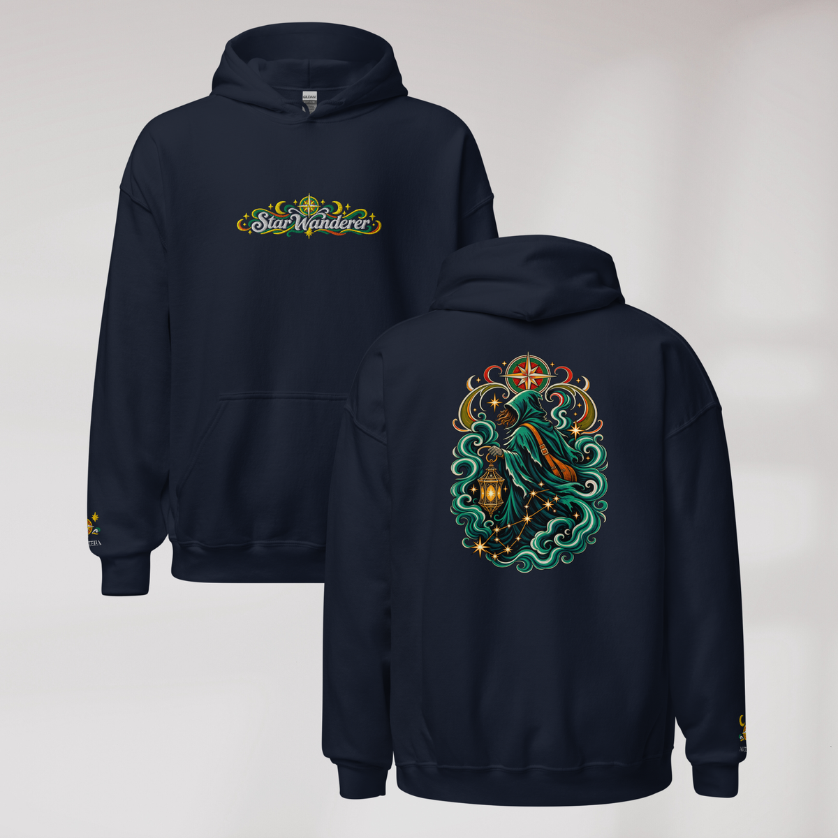 Star Wanderer Hoodie Retro – Farbe Navy – Ansicht 1