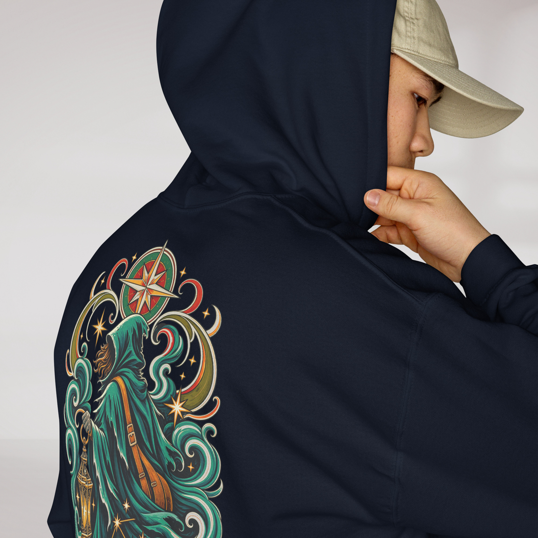 Star Wanderer Hoodie Retro – Farbe Navy – Ansicht 6