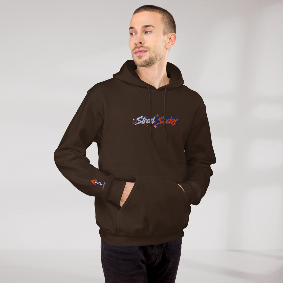 Street Seeker Hoodie Retro – Farbe Dunkle Schokolade – Ansicht 6