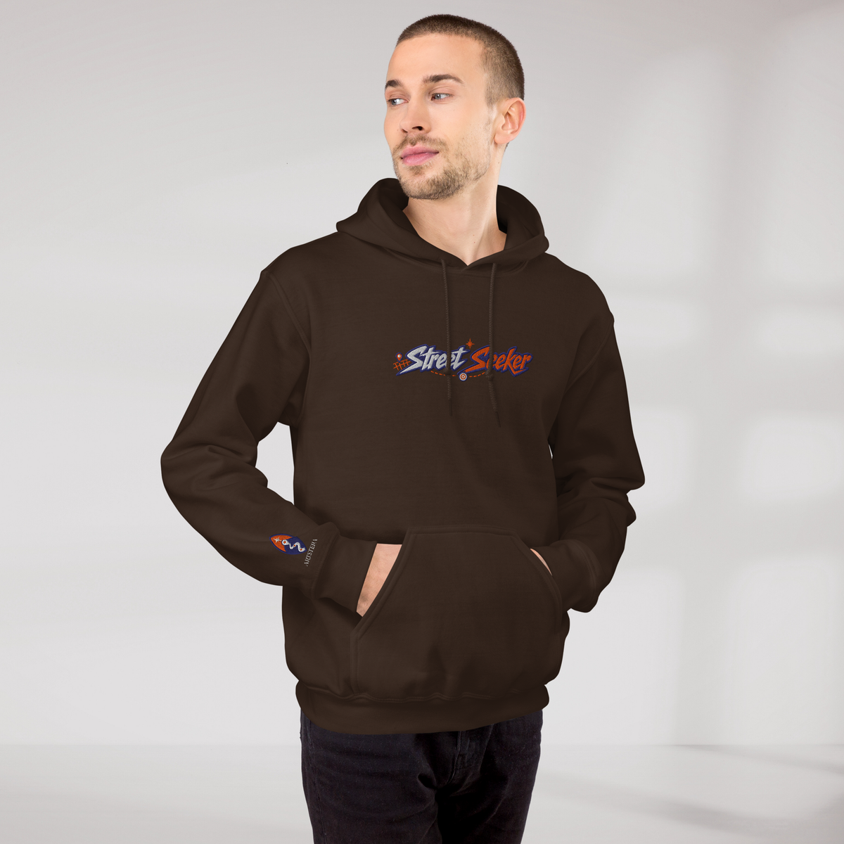 Street Seeker Hoodie Retro – Farbe Dunkle Schokolade – Ansicht 6