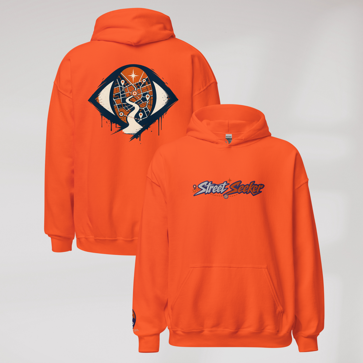 Street Seeker Hoodie Retro – Farbe Orange – Ansicht 1
