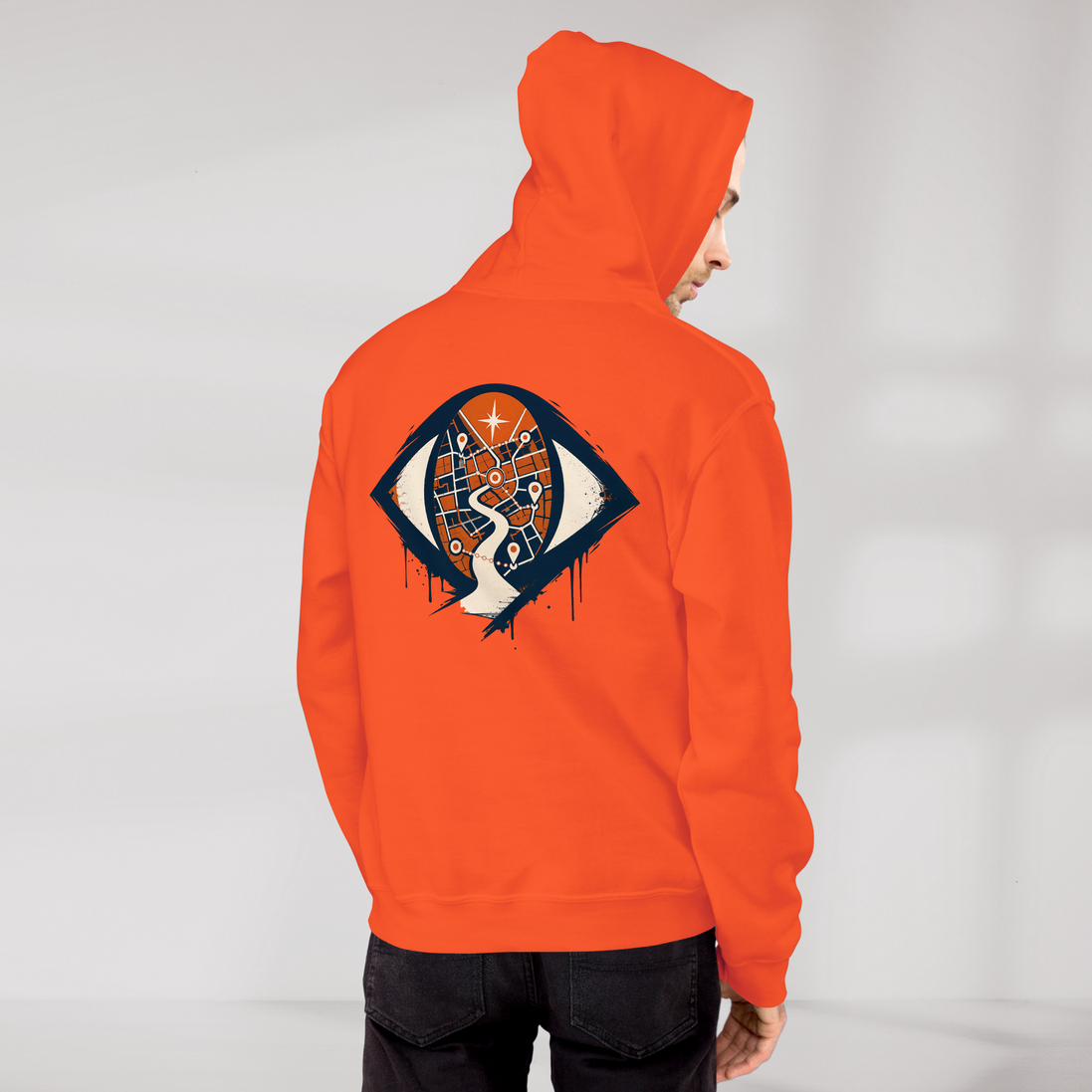 Street Seeker Hoodie Retro – Farbe Orange – Ansicht 7