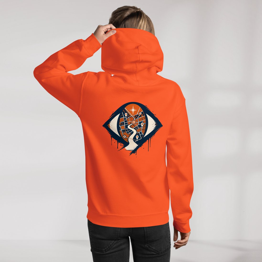 Street Seeker Hoodie Retro – Farbe Orange – Ansicht 9