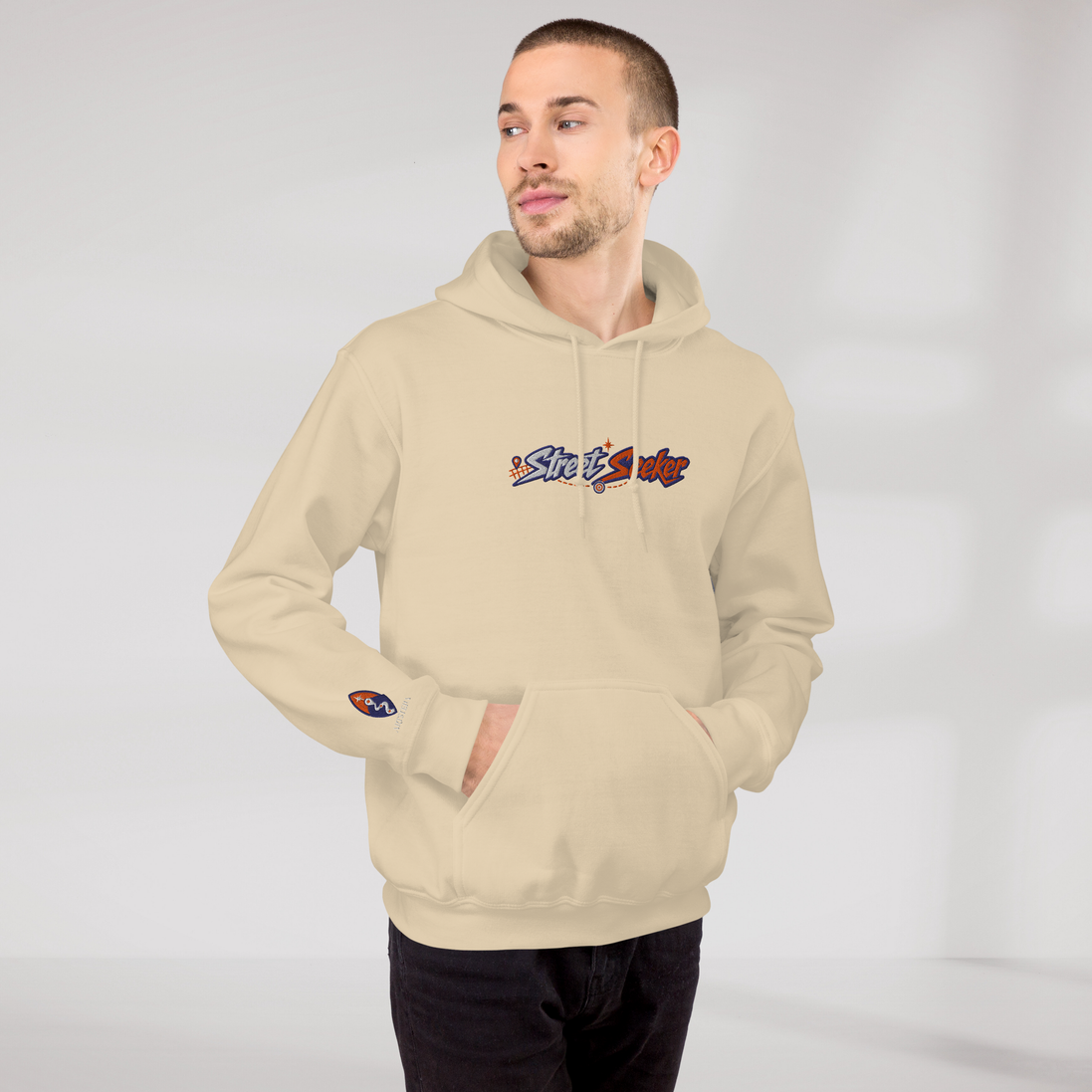 Street Seeker Hoodie Retro – Farbe Sand – Ansicht 6