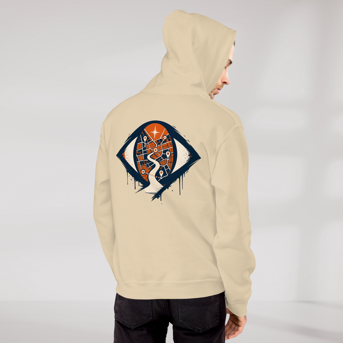 Street Seeker Hoodie Retro – Farbe Sand – Ansicht 7