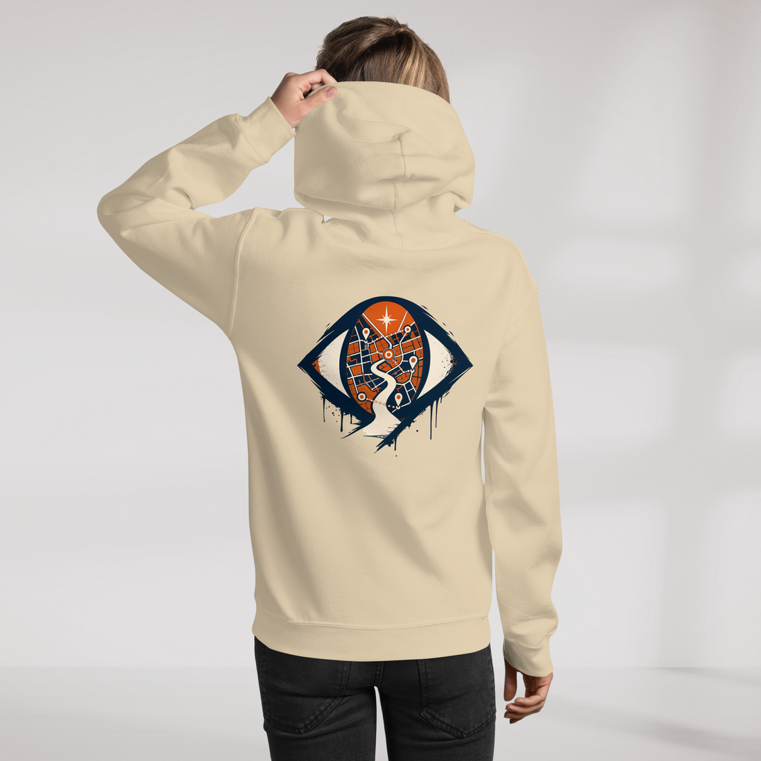 Street Seeker Hoodie Retro – Farbe Sand – Ansicht 9