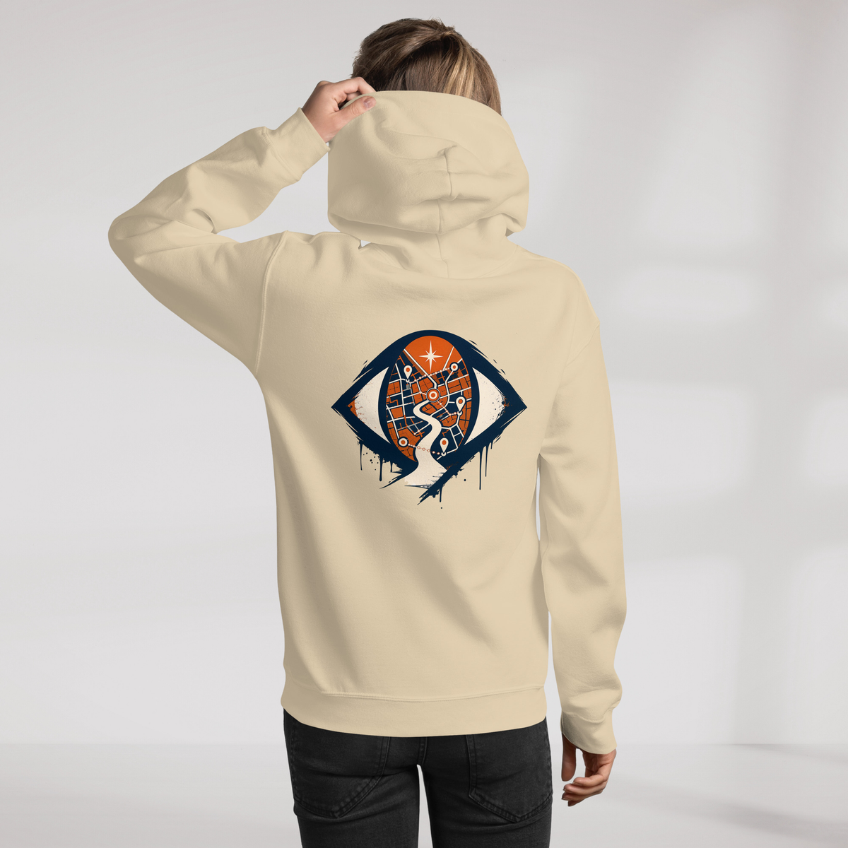 Street Seeker Hoodie Retro – Farbe Sand – Ansicht 9