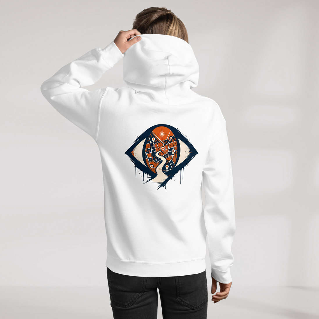 Street Seeker Hoodie Retro – Farbe Weiß – Ansicht 9