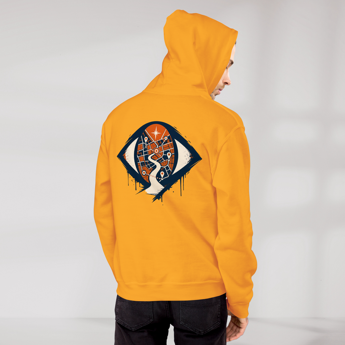 Street Seeker Hoodie Retro – Farbe Gold – Ansicht 6