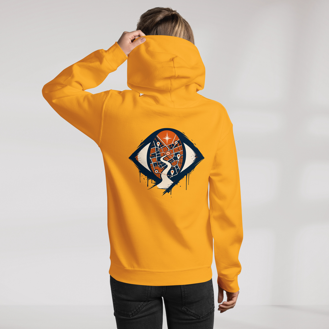 Street Seeker Hoodie Retro – Farbe Gold – Ansicht 8
