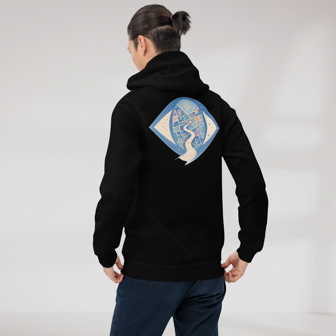 Street Seeker Hoodie Soft Blau ver. – Farbe Schwarz – Ansicht 5