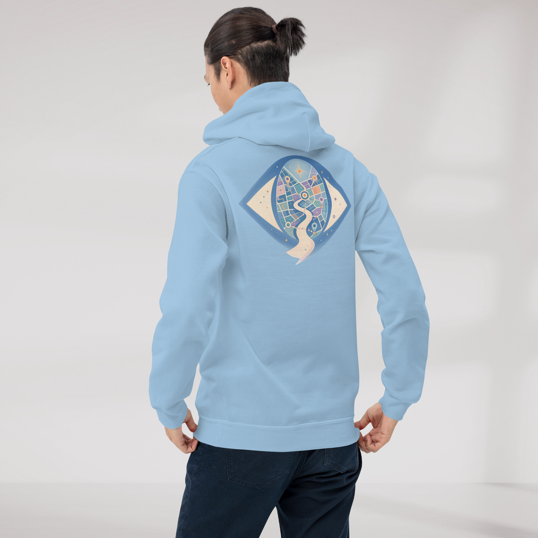 Street Seeker Hoodie Soft Blau ver. – Farbe Hellblau – Ansicht 5
