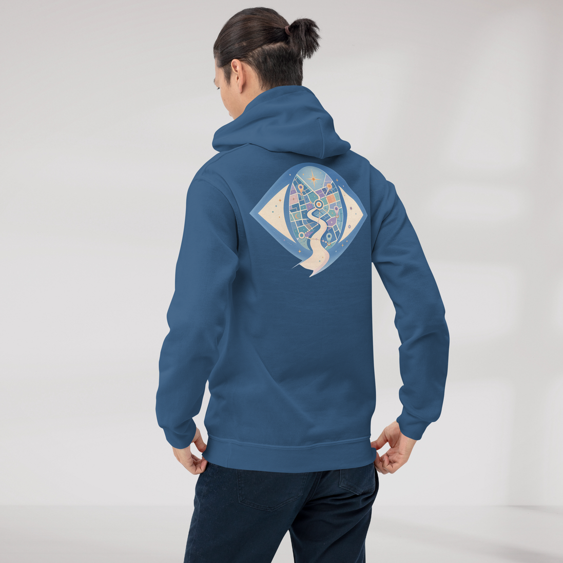 Street Seeker Hoodie Soft Blau ver. – Farbe Indigoblau – Ansicht 5