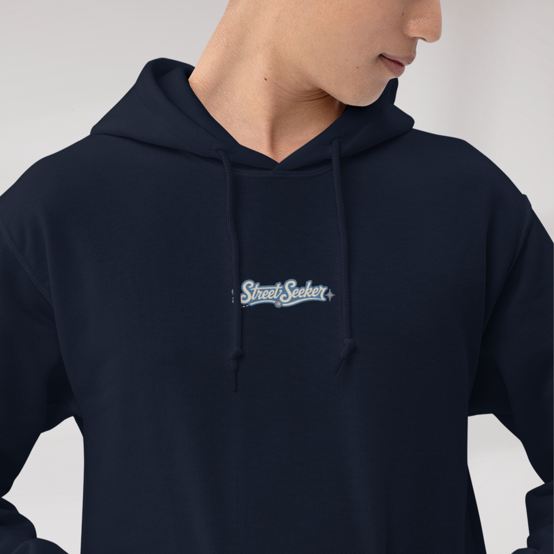 Street Seeker Hoodie Soft Blau ver. – Farbe Navy – Ansicht 3