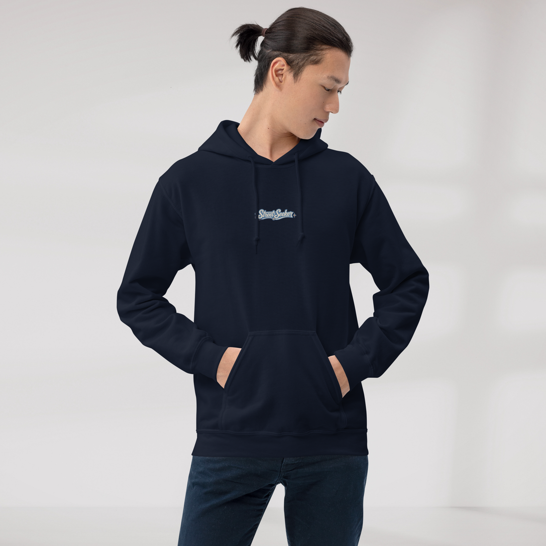 Street Seeker Hoodie Soft Blau ver. – Farbe Navy – Ansicht 4