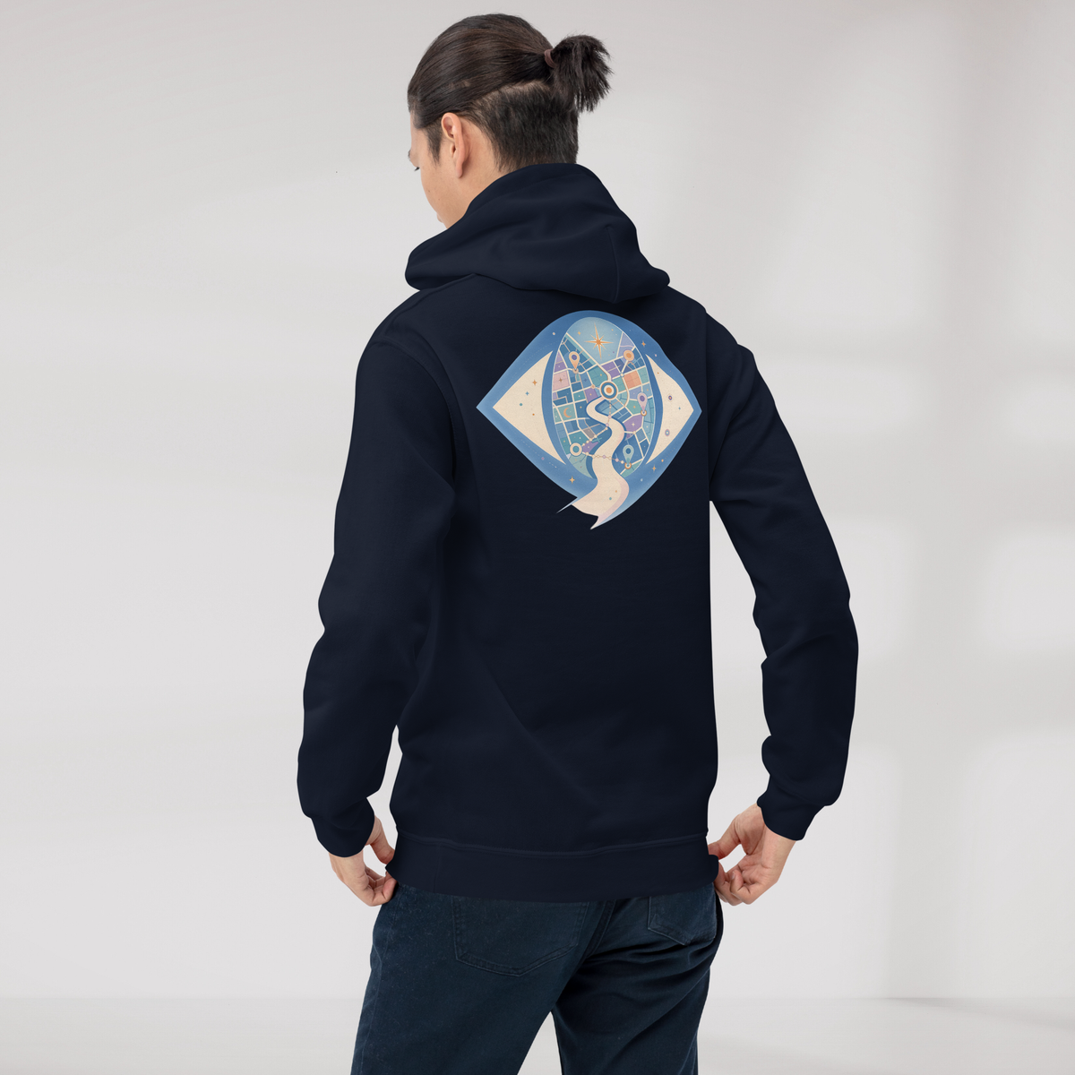 Street Seeker Hoodie Soft Blau ver. – Farbe Navy – Ansicht 5