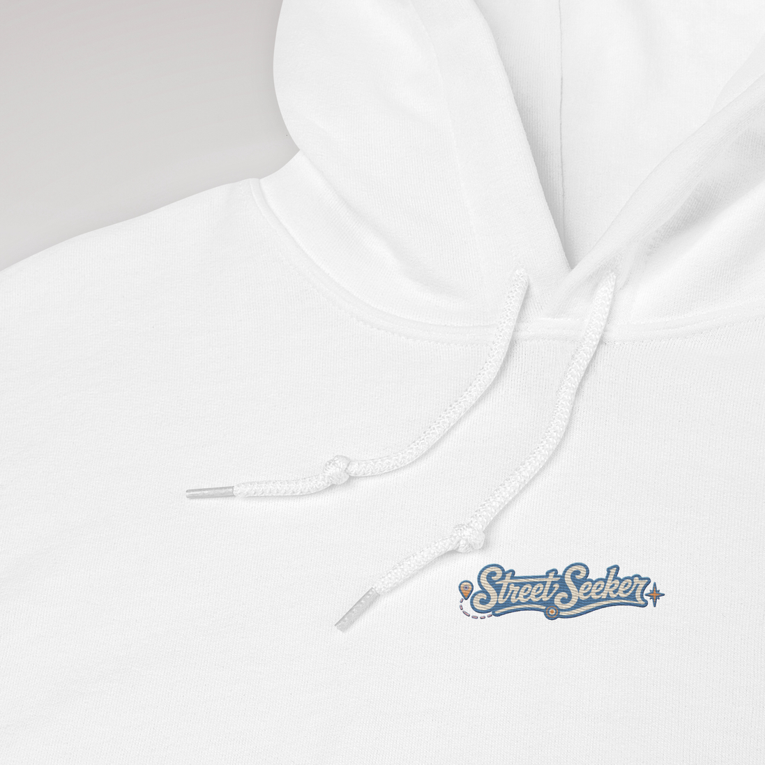 Street Seeker Hoodie Soft Blau ver. – Farbe Weiß – Ansicht 2