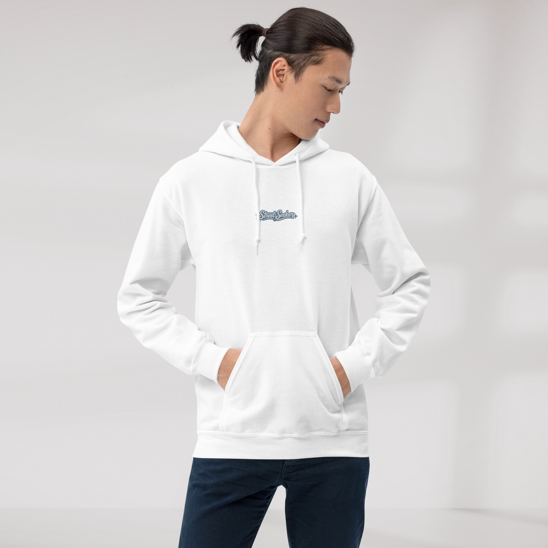 Street Seeker Hoodie Soft Blau ver. – Farbe Weiß – Ansicht 4