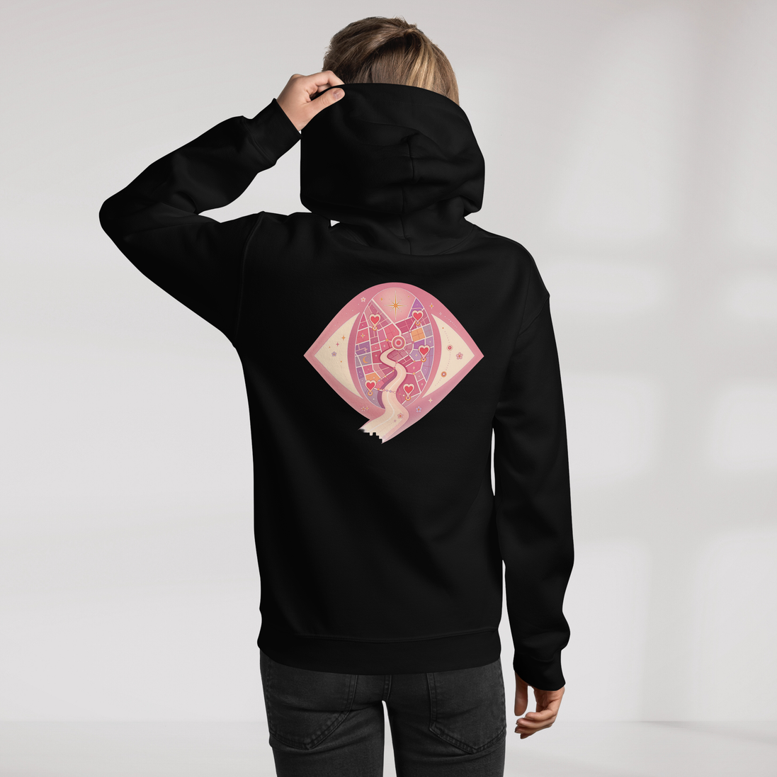 Street Seeker Hoodie Soft Pink ver. – Farbe Schwarz – Ansicht 5