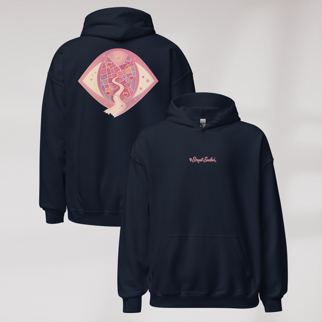 Street Seeker Hoodie Soft Pink ver. – Farbe Navy – Ansicht 1