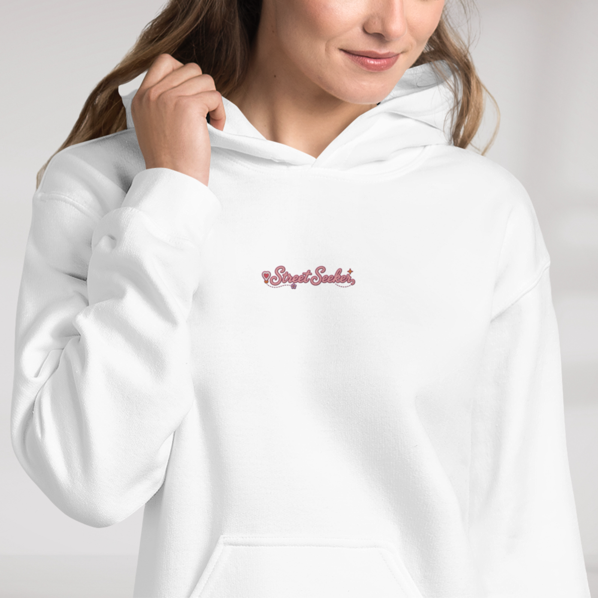 Street Seeker Hoodie Soft Pink ver. – Farbe Weiß – Ansicht 3