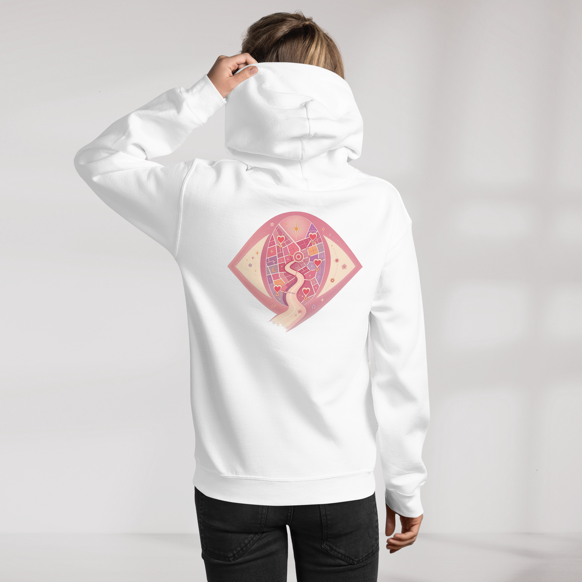 Street Seeker Hoodie Soft Pink ver. – Farbe Weiß – Ansicht 5