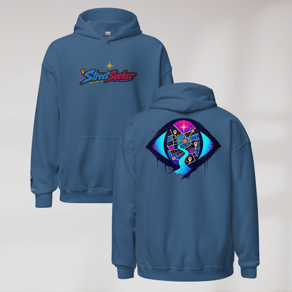 Street Seeker Hoodie Vibrant – Farbe Indigoblau – Ansicht 1
