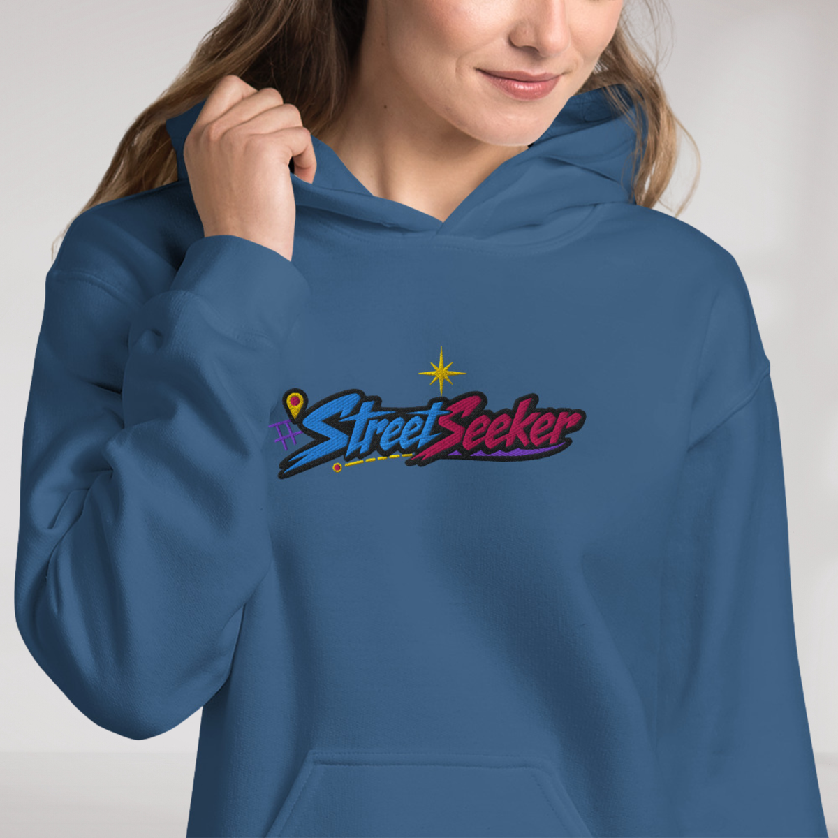 Street Seeker Hoodie Vibrant – Farbe Indigoblau – Ansicht 6