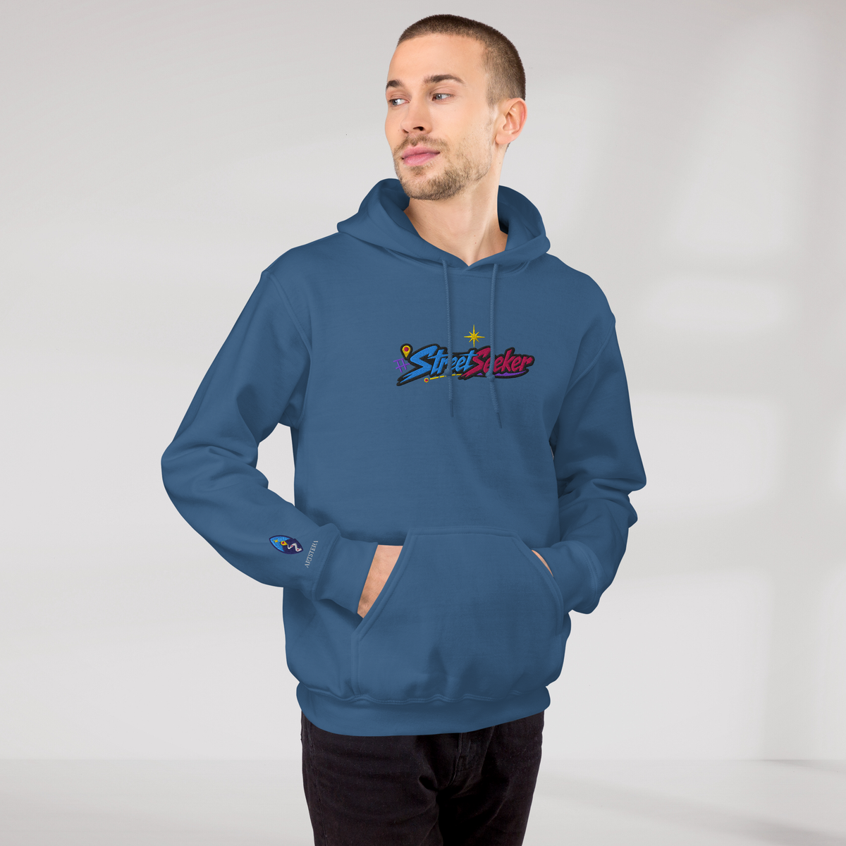 Street Seeker Hoodie Vibrant – Farbe Indigoblau – Ansicht 7