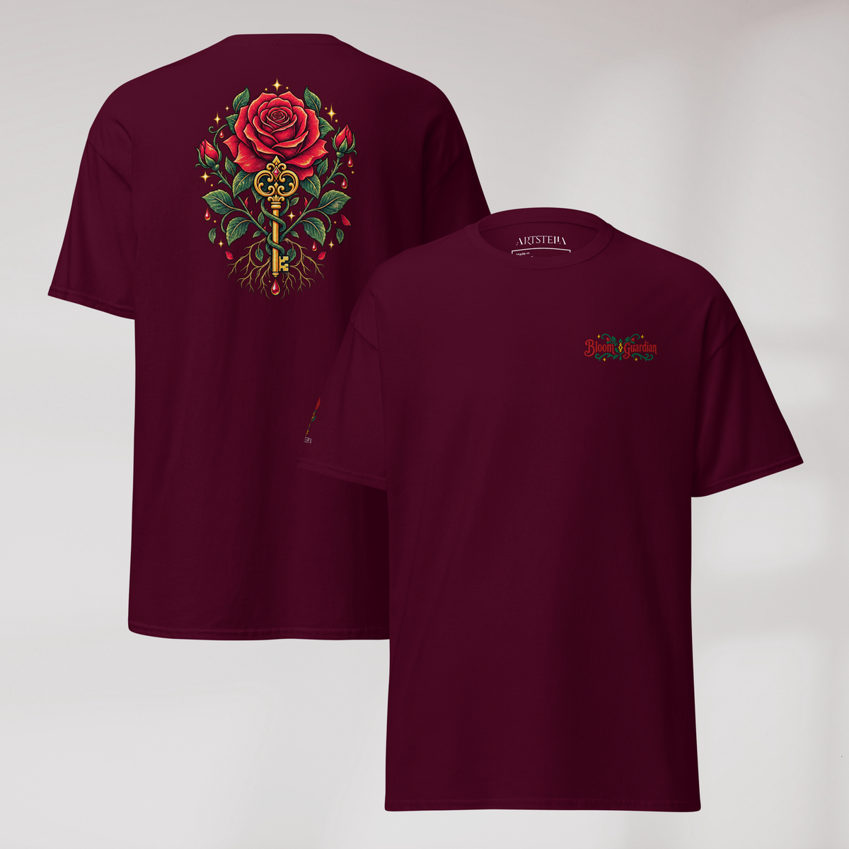 Bloom Guardian T-Shirt Retro – Farbe Kastanienbraun – Ansicht 1