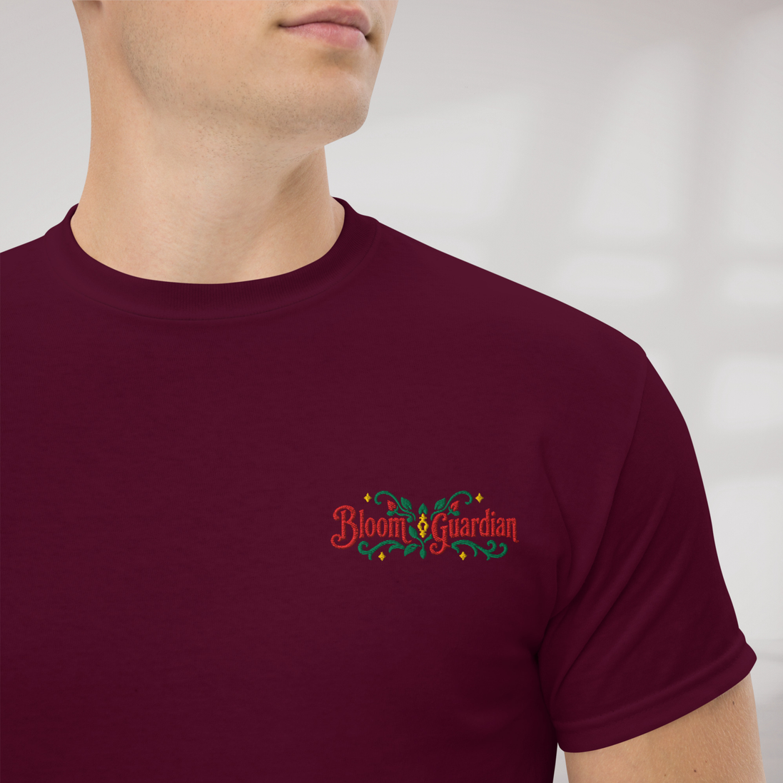 Bloom Guardian T-Shirt Retro – Farbe Kastanienbraun – Ansicht 3