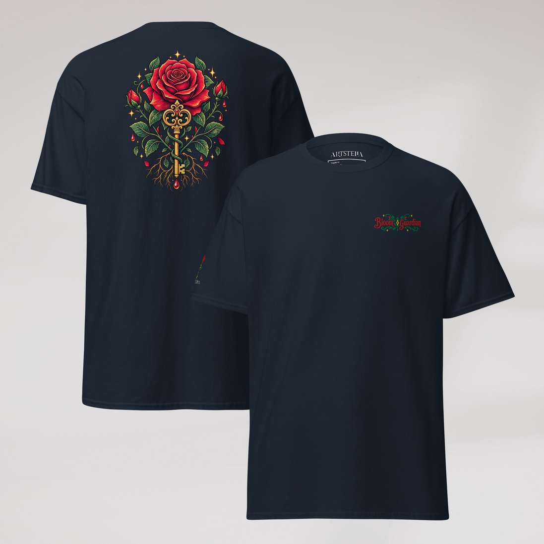 Bloom Guardian T-Shirt Retro – Farbe Navy – Ansicht 1