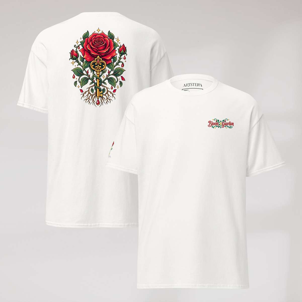Bloom Guardian T-Shirt Retro – Farbe Weiß – Ansicht 1