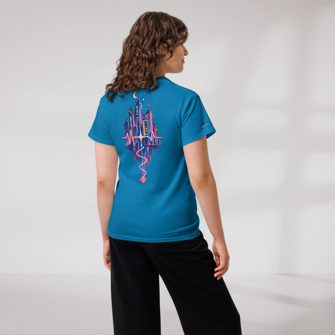 Pulse Wanderer T-Shirt Soft Pink ver. – Farbe Saphir – Ansicht 9